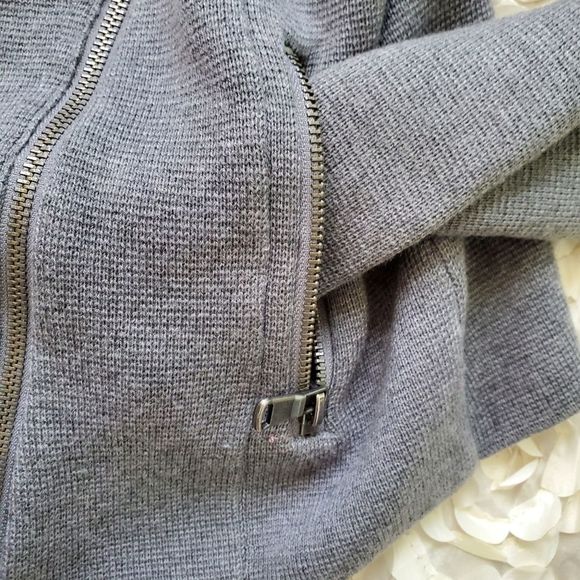 LOFT gray wool side zip sweater - Picture 4 of 8